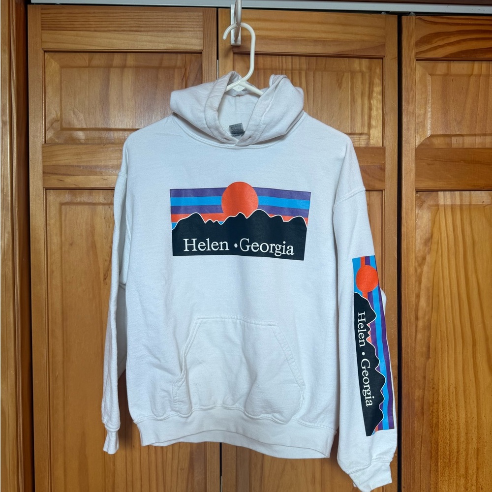 Gildan Cream Heavy Blend Helen Georgia Hoodie Size M
